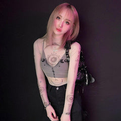 Top de malla con gráfico del zodiaco