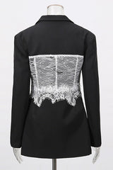 Lace Corset Blazer in Black