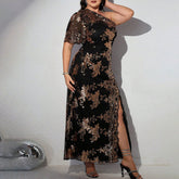 plus Size Early Popular Slim Fit Sequined Embroidered Clothes Cocktail Dress