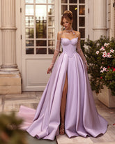 Purple Off The Shoulder Sweetheart Prom Dress