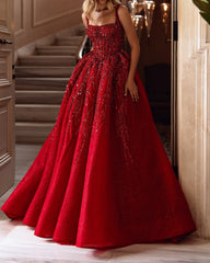 Red Sweetheart Side Split Tea-Length Formal Evening Dress