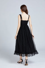 Love Flocking Dimensional Tube Top Suspender Dress