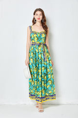 Printed A Line Cami Maxi Dress