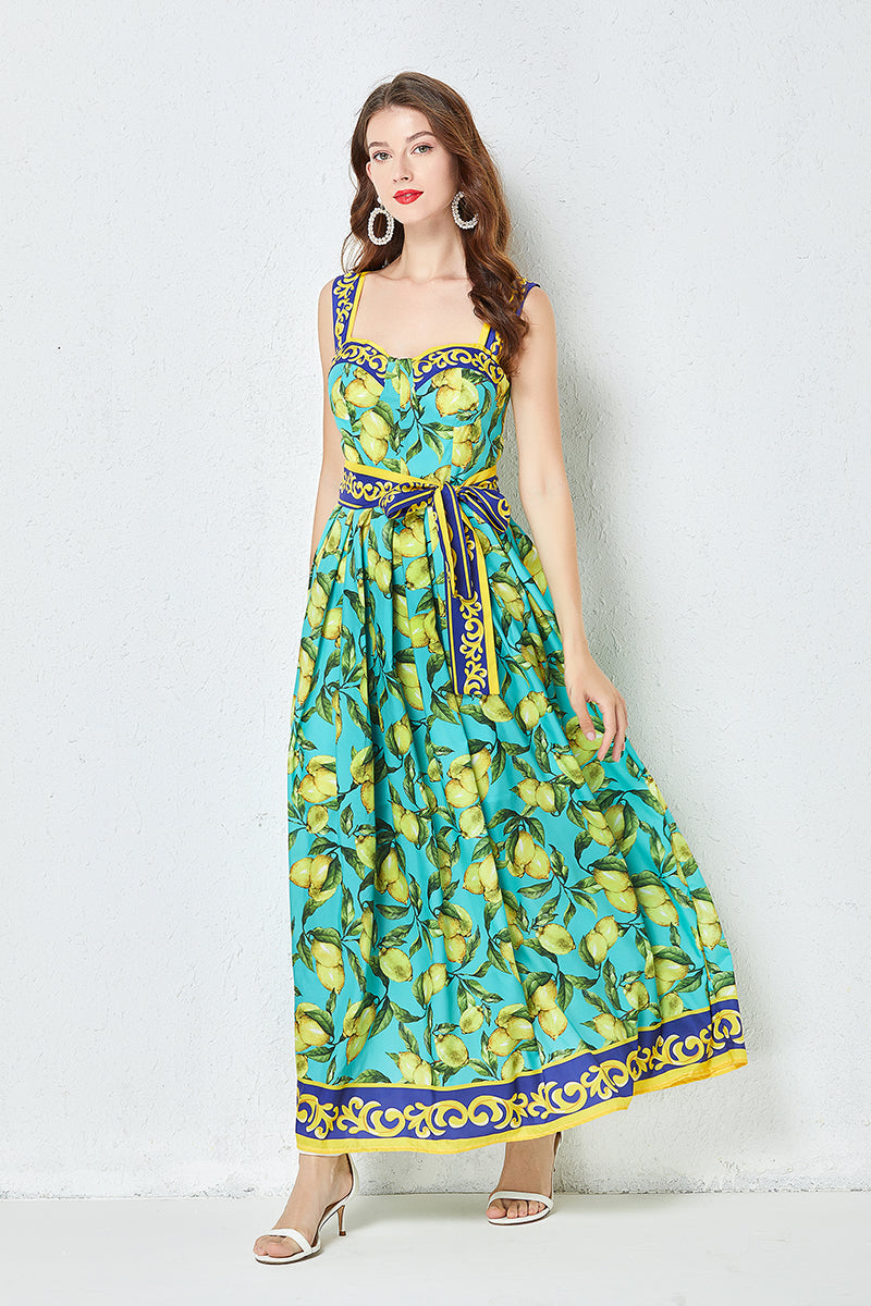 Printed A Line Cami Maxi Dress
