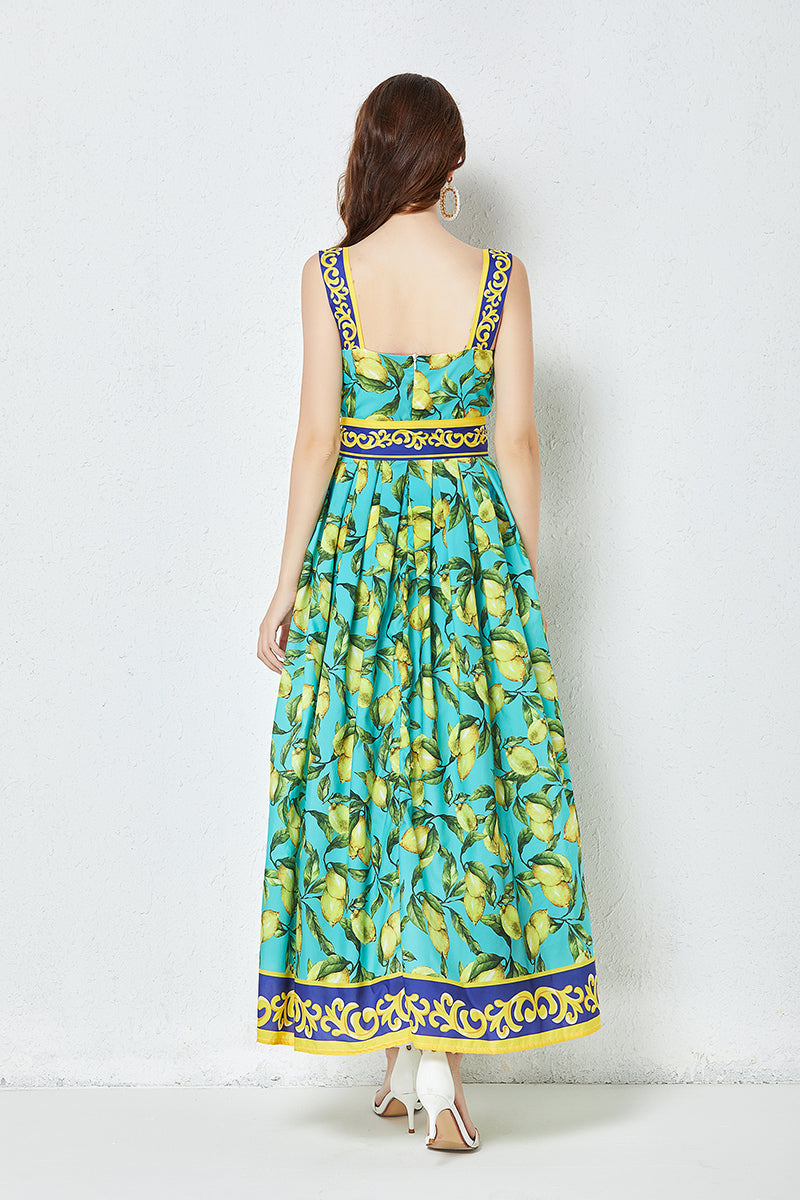 Printed A Line Cami Maxi Dress