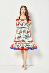 Daily Printed A Line Cami Knee Dress