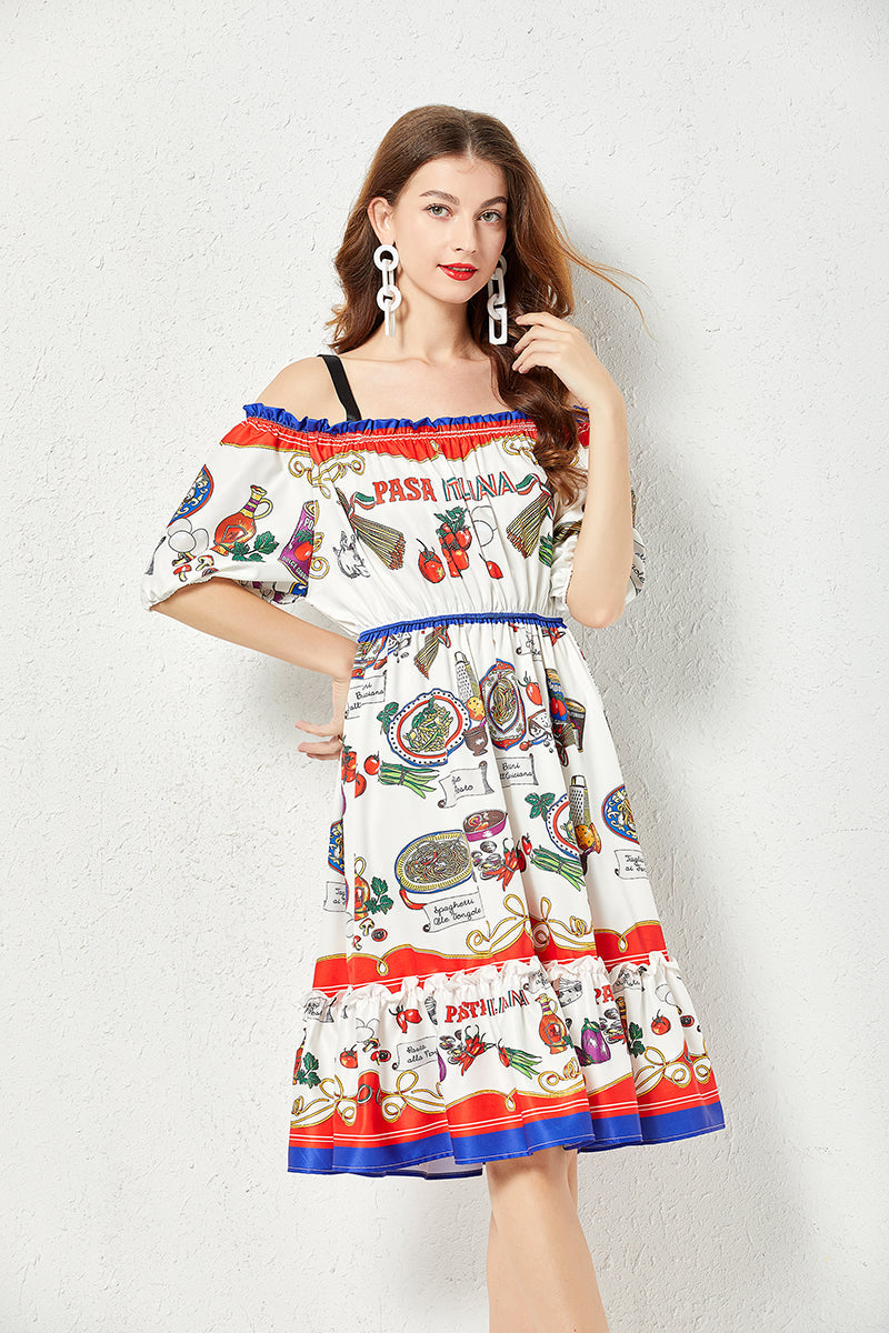 Daily Printed A Line Cami Knee Dress