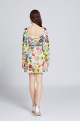 Fall Daily Printed V Neck A Line Short Dress