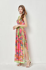 Sleeveless Printed Cami A Line Maxi Dress