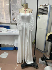 One Neck Slim Dress Solid Color Split Maxi Dress