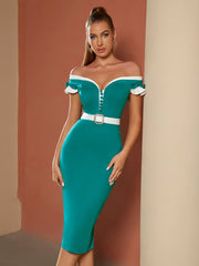 Elegant Dress Tight Evening Dress off the Shoulder Hip Stretch