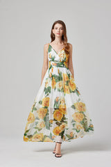 Sleeveless V Neck A Line Elegant Dress