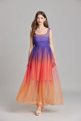Ombre Sleeveless A Line Maxi Dress