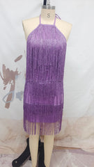 Plus Size Sleeveless Halter Solid Color Short Dress