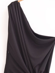 Slim Fit One Shoulde Asymmetric Dress