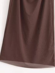 Fashionable Pleated Hip Tight Irregular Asymmetric High Grade Suspender Dress