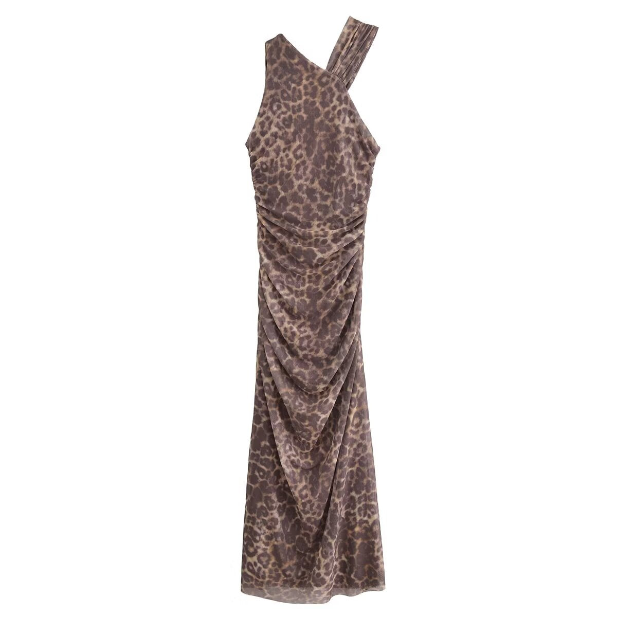 Halter Animal Printed Tulle Dress