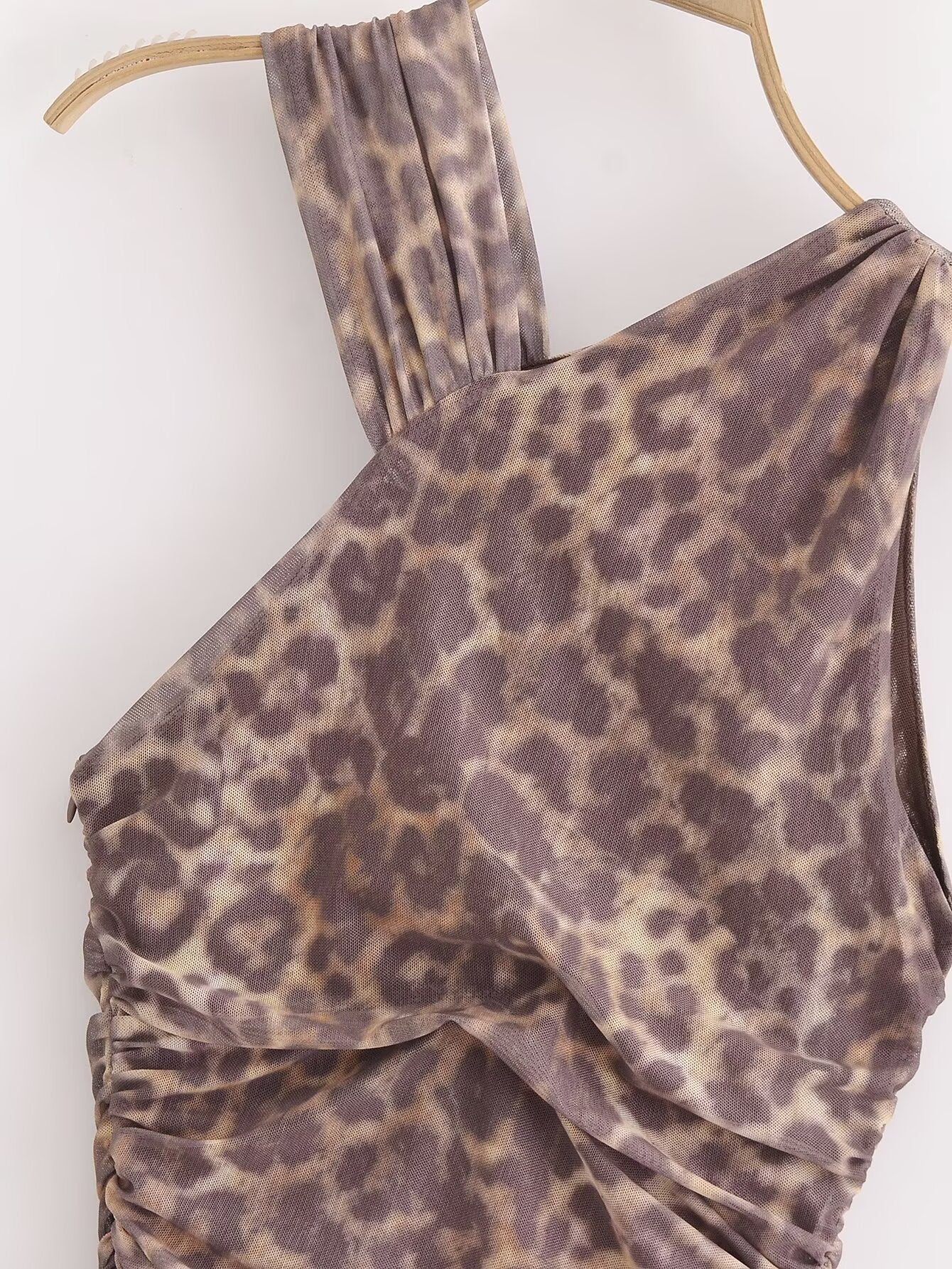 Halter Animal Printed Tulle Dress