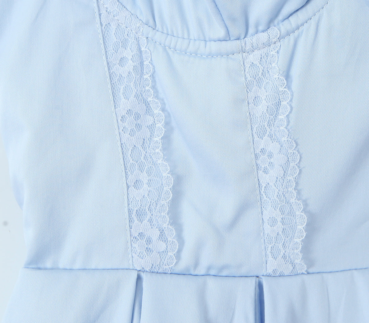 Blue Halter Dress Fitted Waist Backless Sweet Pettidress