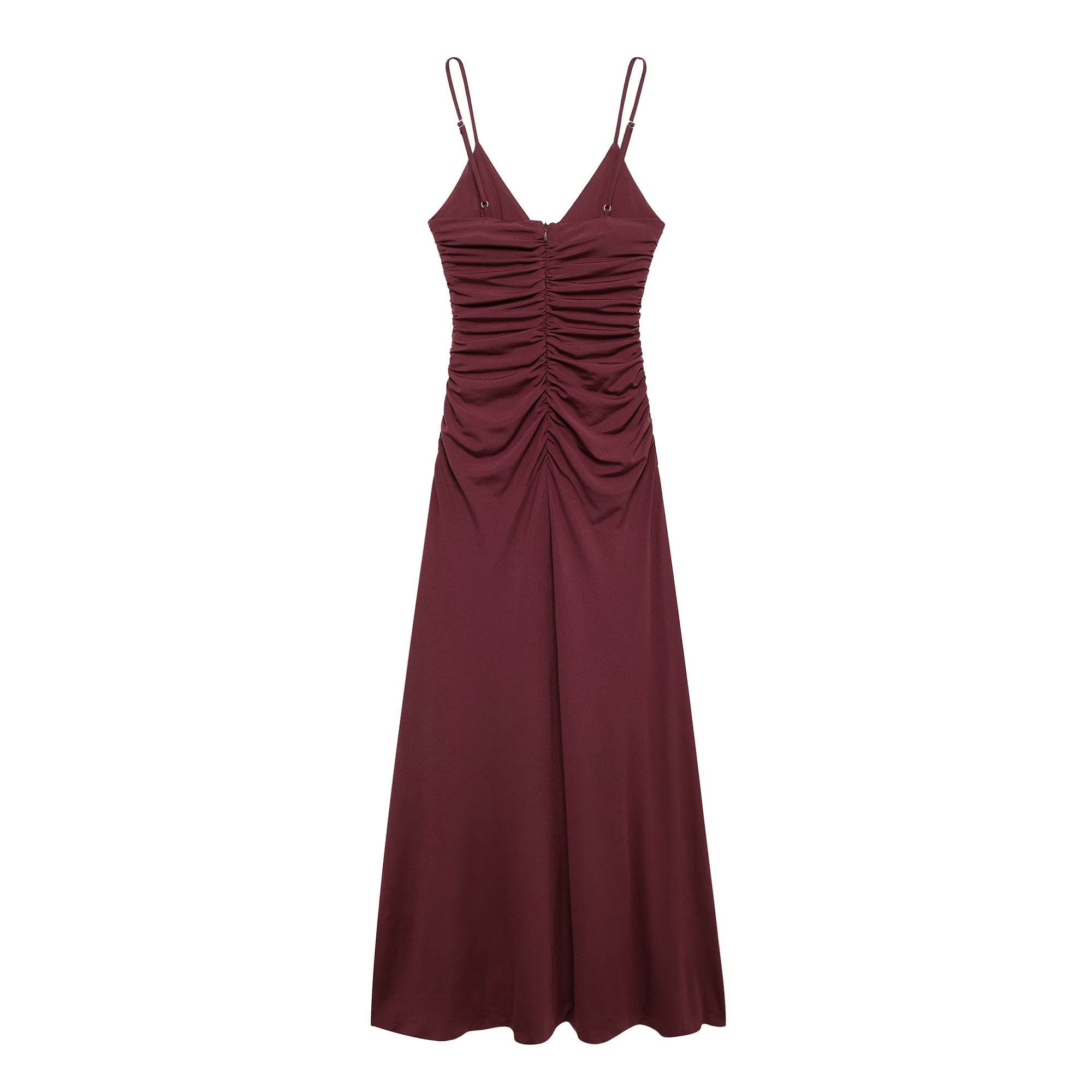 French Floral Decoration V Neck Midi Dress