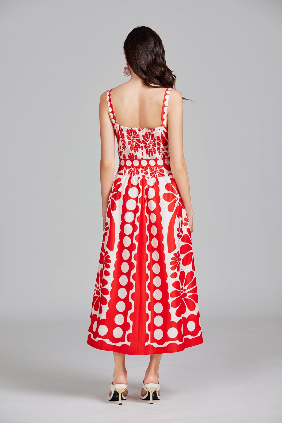 Print Halter A Line Long Dress