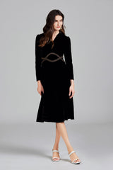 Solid Color Zipper Elegant Dress