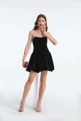 Vestido formal sin mangas con cremallera y lazo