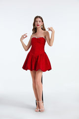 Vestido formal sin mangas con cremallera y lazo