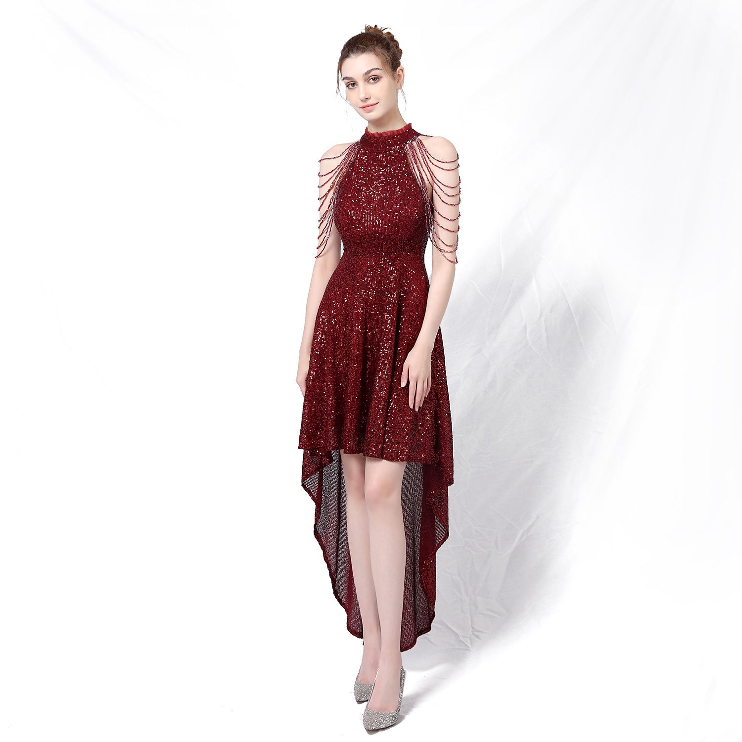 Corset L Sequin Sheath Car Model Room Show Host Performance Dress