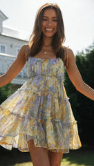 Vestido playero bohemio con tirantes y estampado navideño