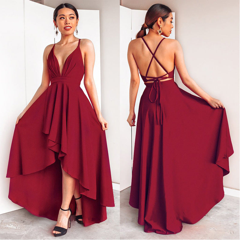 Dress V neck Strap Dress Maxi Dress