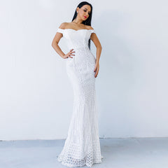 Dress Sequined Tube Top Mopping Banquet Party Evening Dress Fishtail Dress Prom Formal Gown