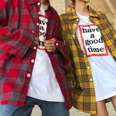 90s Kids Shirt in Plaid Check