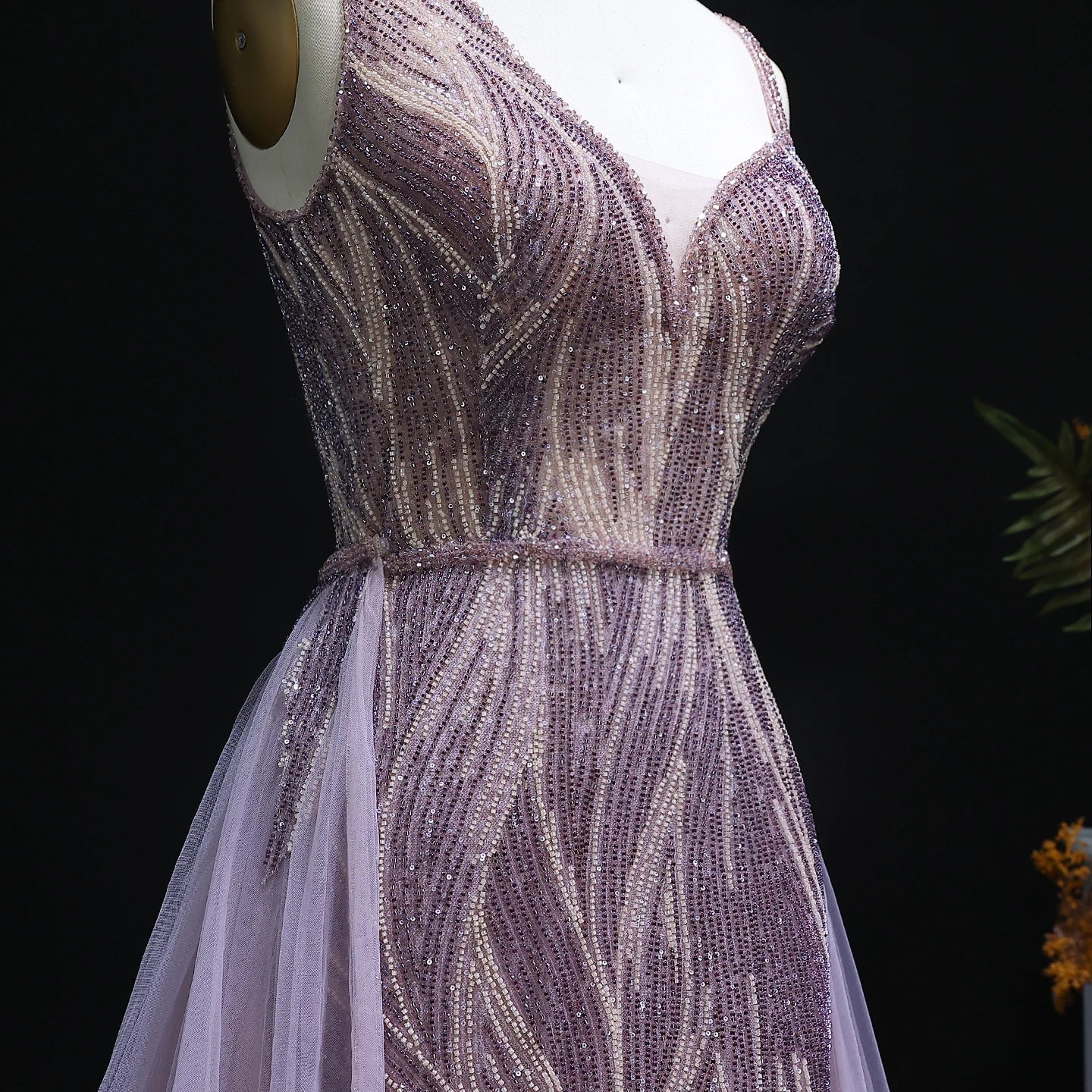 Dusty Champagne Pink Evening Dresses with Overskirt