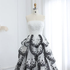 Ruffles Ball Gown Tulle Evening Dress| Customized