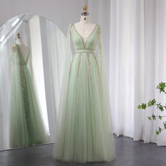 Cape Sleeves Chiffon Plus Size Party Gown