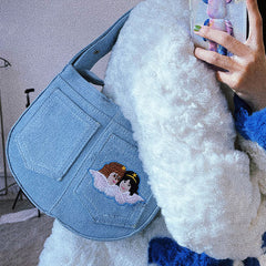 Zauberstabtasche mit Engelstickerei