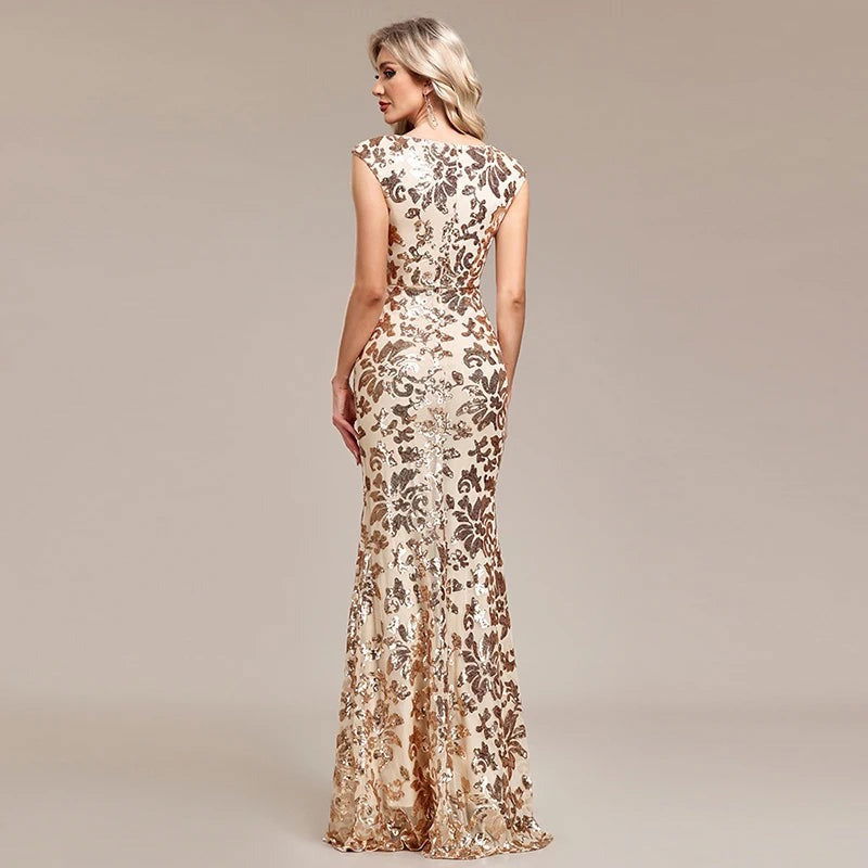 Vestido de fiesta sin mangas con tirantes y espalda descubierta para socialité