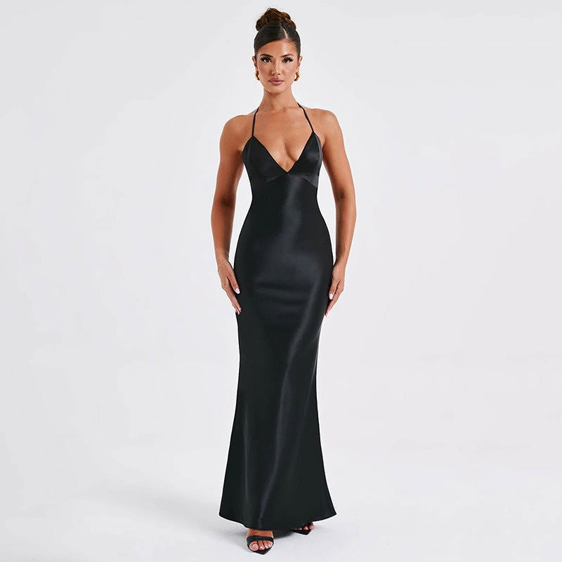 Arrival Dress V neck Backless Long Slim Camisole Gown Dress