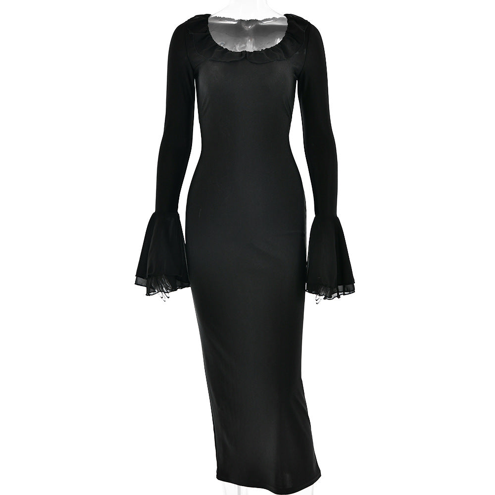 Bell Sleeve High Waist Fishtail Dress