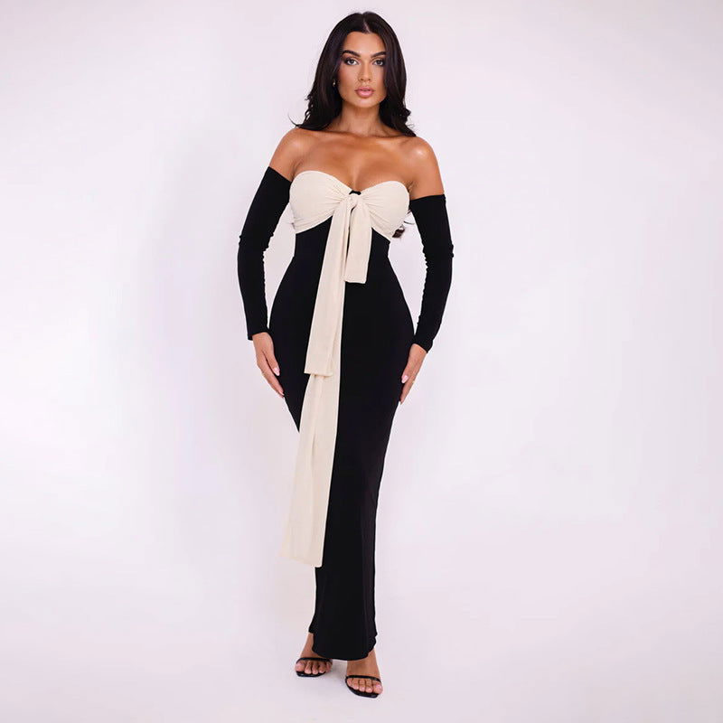 Traje de baño bandeau con hombros descubiertos y tirantes a juego de color, corte entallado