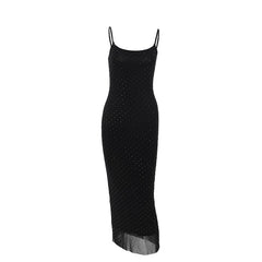 Maxi Dress Socialite Elegant Strap Shiny Light Dress for Dress