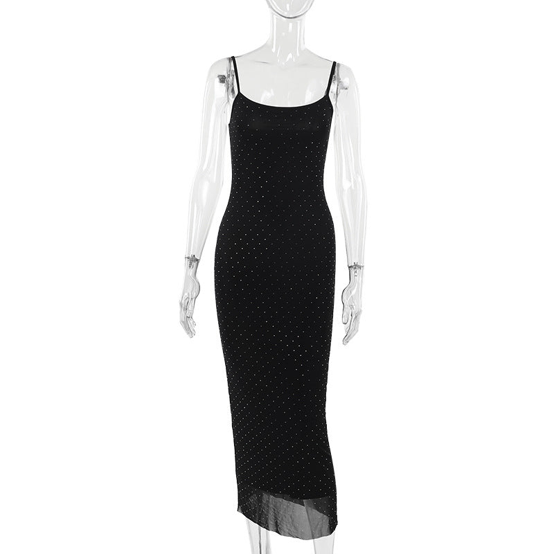 Maxi Dress Socialite Elegant Strap Shiny Light Dress for Dress