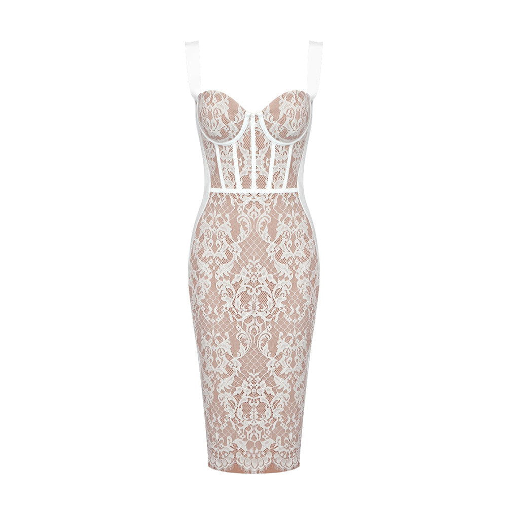 Retro Lace Suspender Nightclub Tight