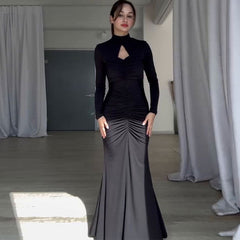 Slim Fit Exposed Back Waist Tight Hip Bag Special Dress