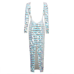 High End Sequined Light Luxury One Shoulder Dress Cocktail Host Annual Meeting