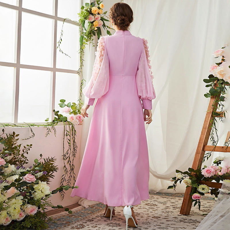 Applique Bubble Long Sleeve Big Hem Dress AmiEmi Applique Bubble Long Sleeve Big Hem Dress AmiEmi