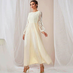Casual Splicing Lace Grenadine Dress