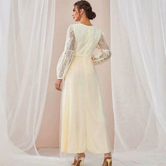 Casual Splicing Lace Grenadine Dress