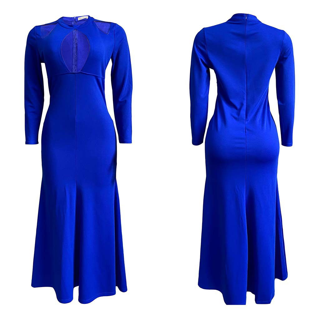 Vestido africano de cola de pez con cintura alta